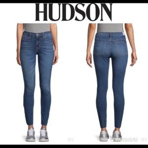 Hudson Natalie Super Skinny Raw Hem Mid Rise Cropped Ankle Jeans Size 24